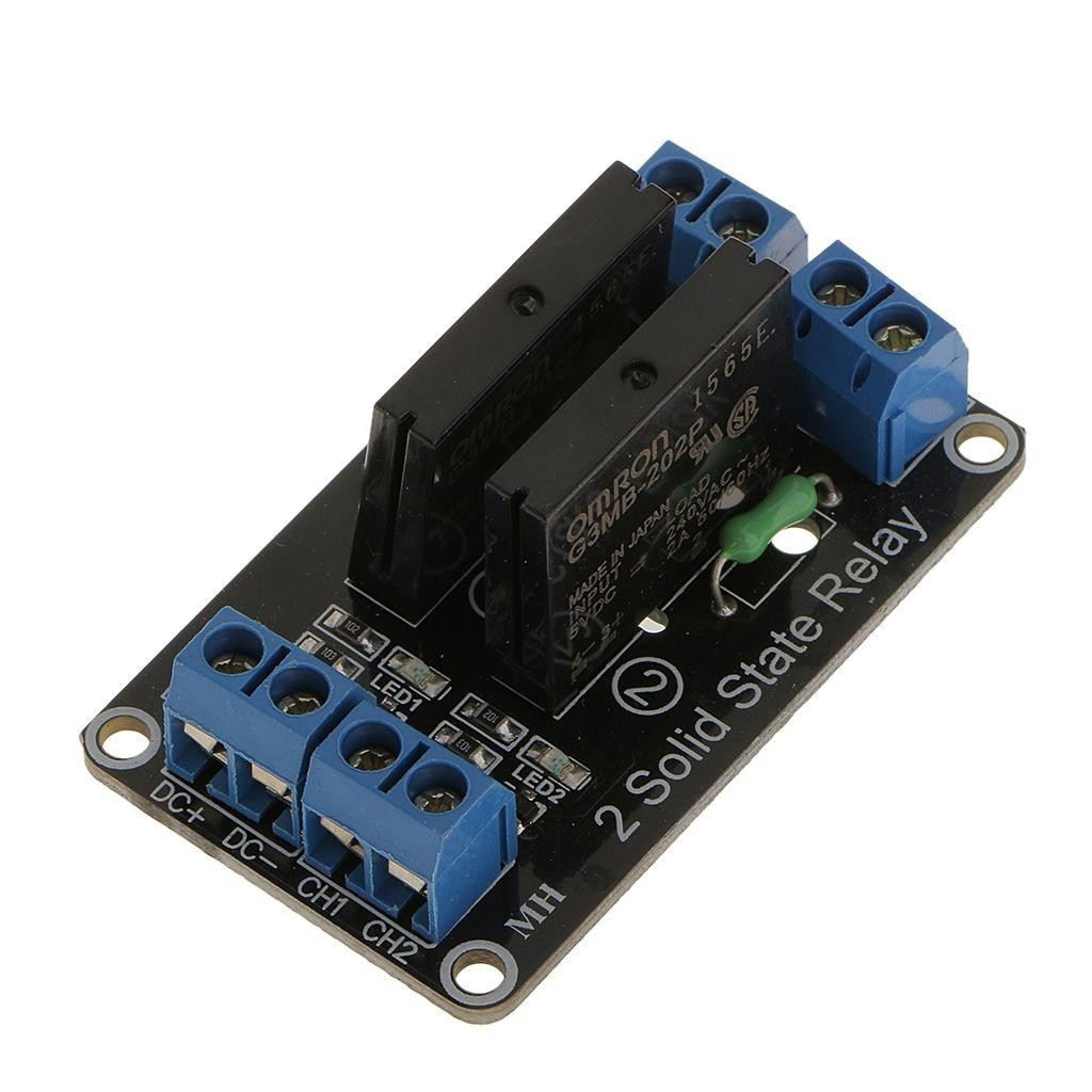 2 Low Current Dc Control Ac Solid State Relay Module Low Level Trigger 12V